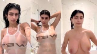 Mia Khalifa – Nude Wet Tank Top Shower OnlyFans Livestream